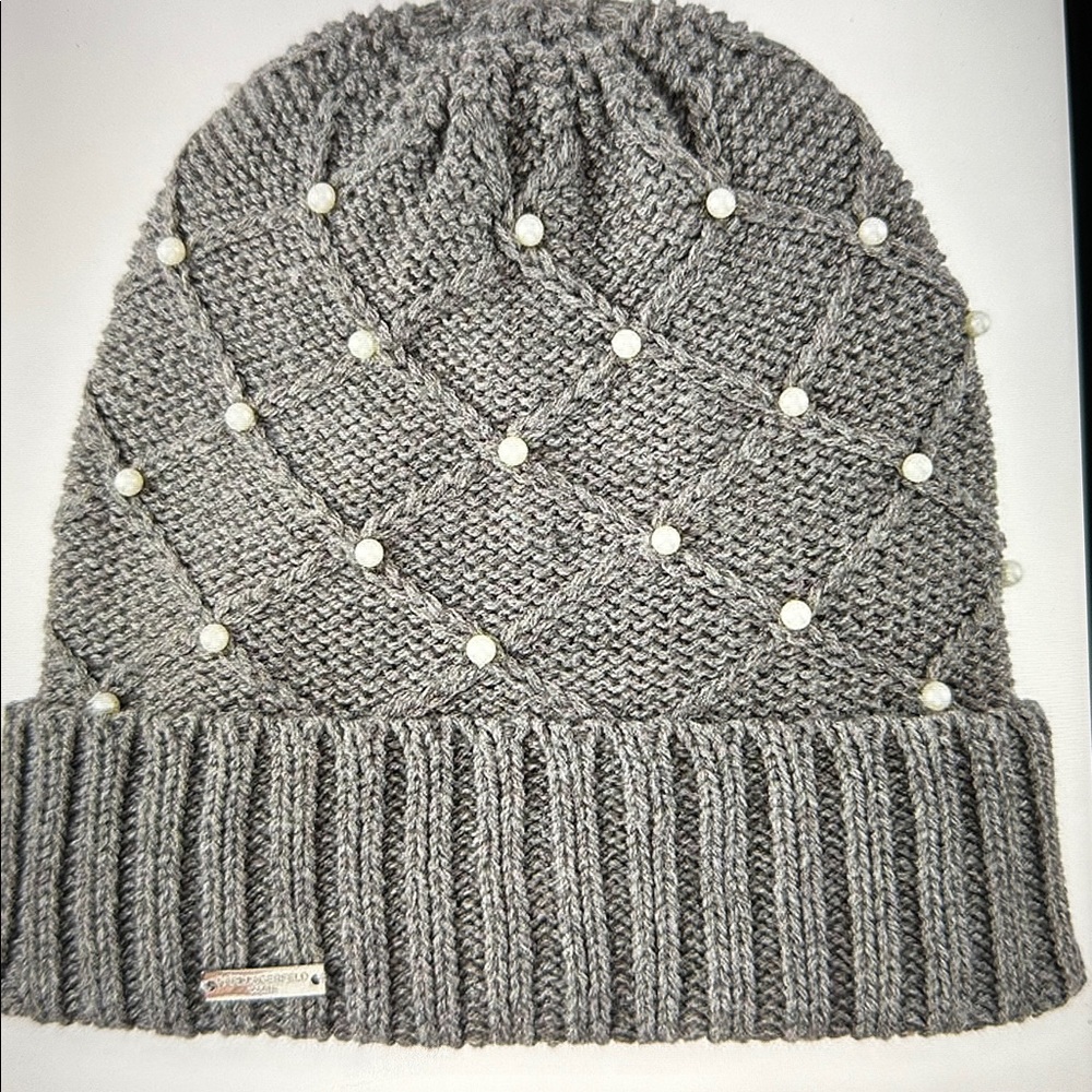 Karl Lagerfeld Beanie With Pearls